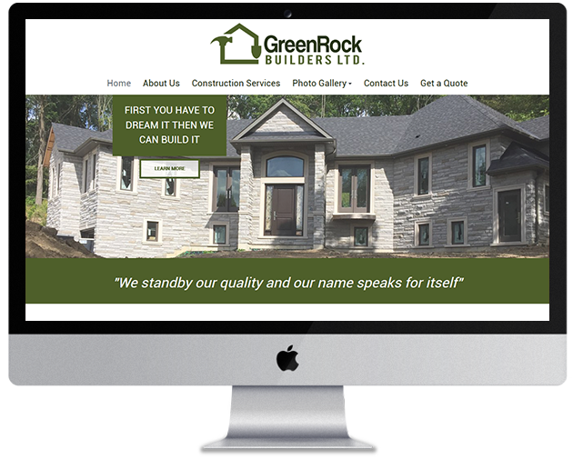 Greenrock Builders portfolio screen