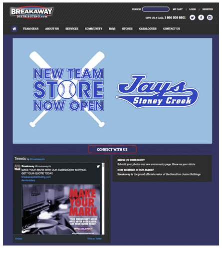 breakaway distributing website screenshot 2