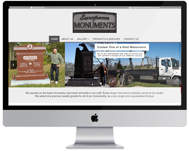 european monuments portfolio screen