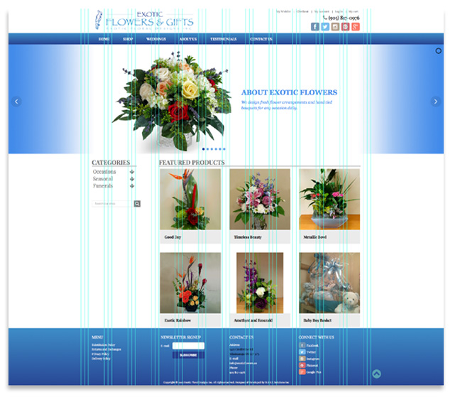 Exotic Flowers mock up with guides